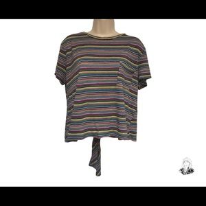 Women’s Vintage Lush top tie back striped size large short sleeve top